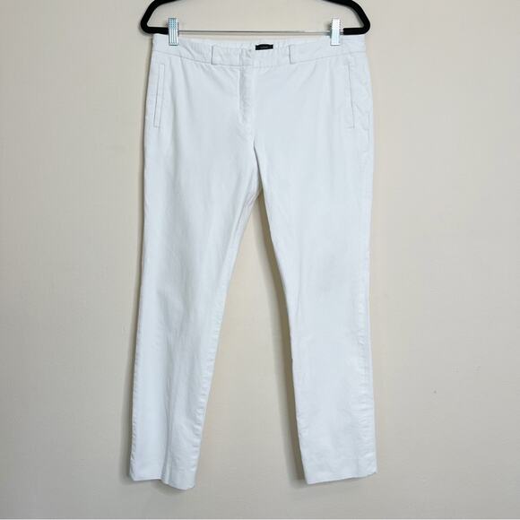 Joseph New Eliston Stretch-Gabardine Slim-Leg Trousers White Sz 6 - Picture 4 of 15